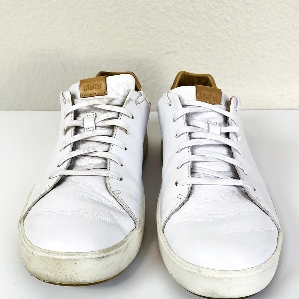 Olukia Lae’ahi Li ‘lil White Leather Waterproof Sneakers Size 11.5